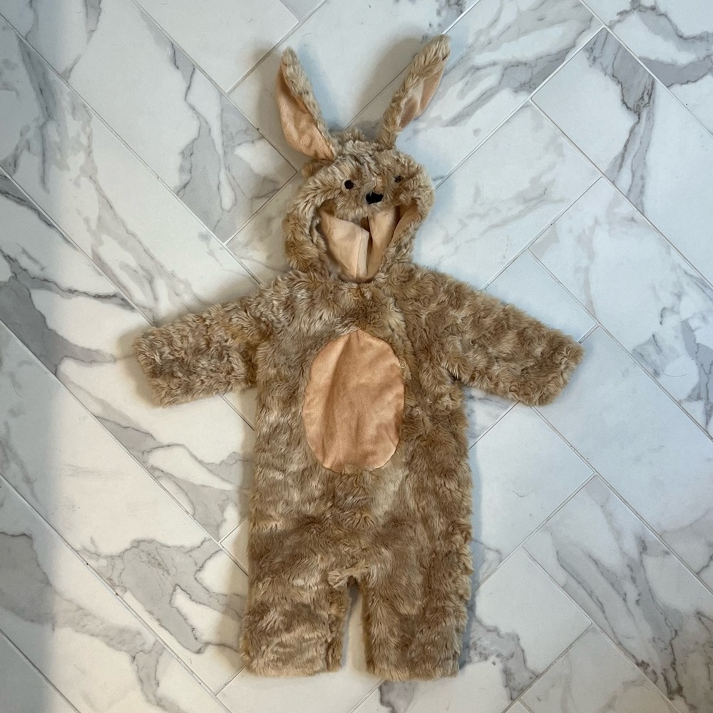Pottery Barn Kids Fuzzy Bunny Costume in Light Brown and Tan